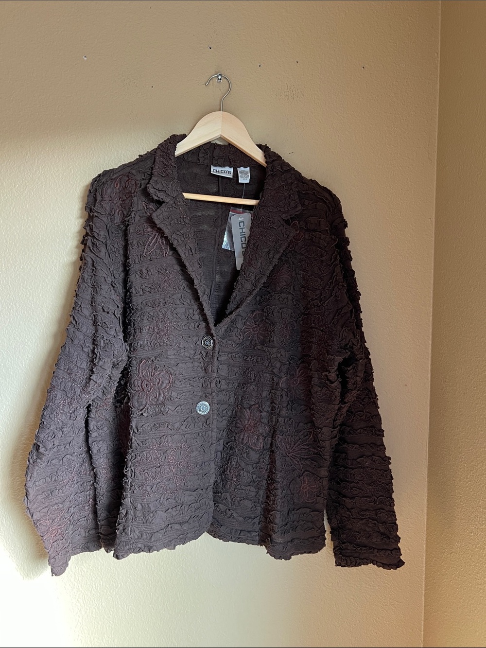 Chico’s Ragtime Addison Jacket in Coffee 16 NWT (Chico’s size 3)